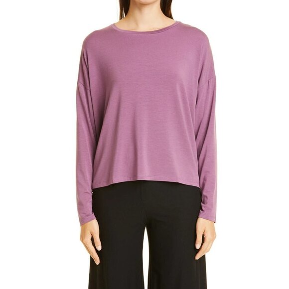 Eileen Fisher Tops - EILEEN Fisher BNWOT Women Plum Long Sleeve Top Crew Neck